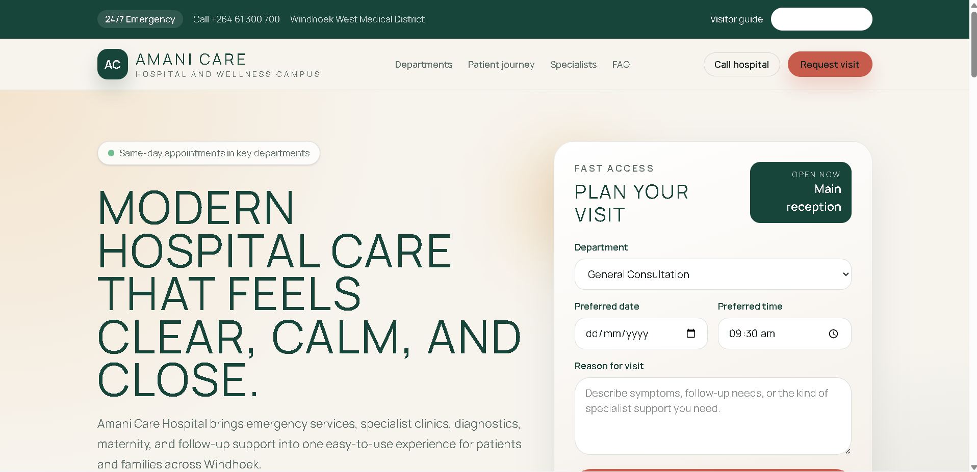 Windhoek Wellness Clinic — healthcare website built by VisionTech Namibia