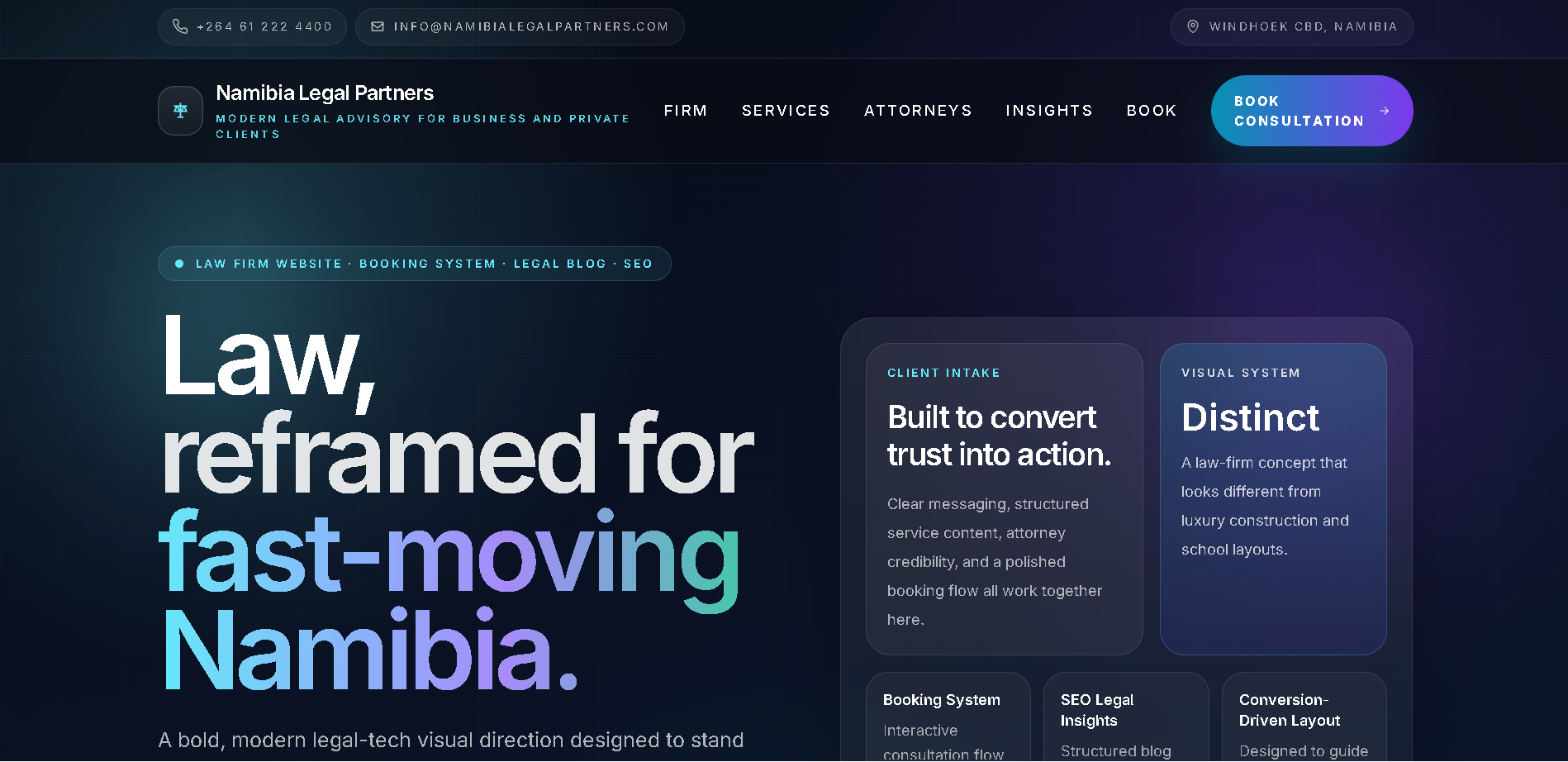 Namibia Legal Partners — law firm website built by VisionTech Namibia